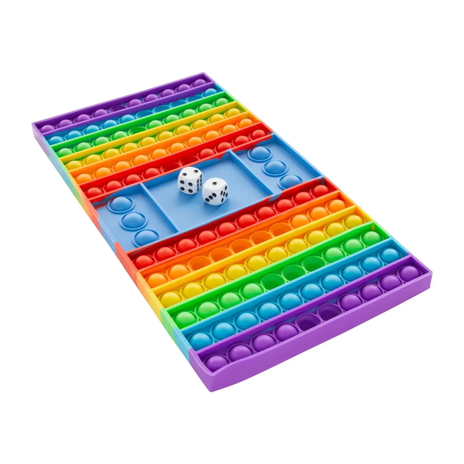 8" x 3/4" Rainbow Lotsa Pops Pop Fidget Toys Game Board with Dice 8" x 3/4" Rainbow Lotsa Pops Pop Fidget Toys Game Board with Dice