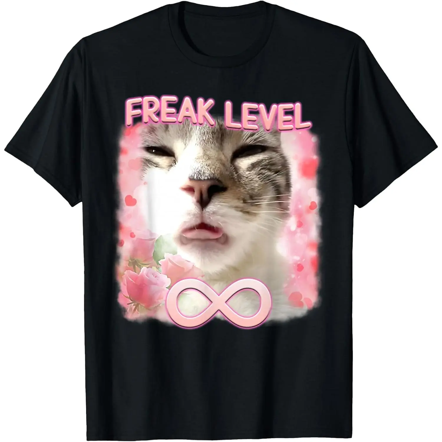 Funny Freak Level Freaky Ahh Cat Meme Gifts Silly Cat T-Shirt