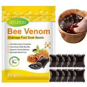 Bee Venom Drainage Foot Soak Beads, 10pcs/set Deep Cleaning Exfoliating Foot Soak Beads, Foot Care Product for Women & Men