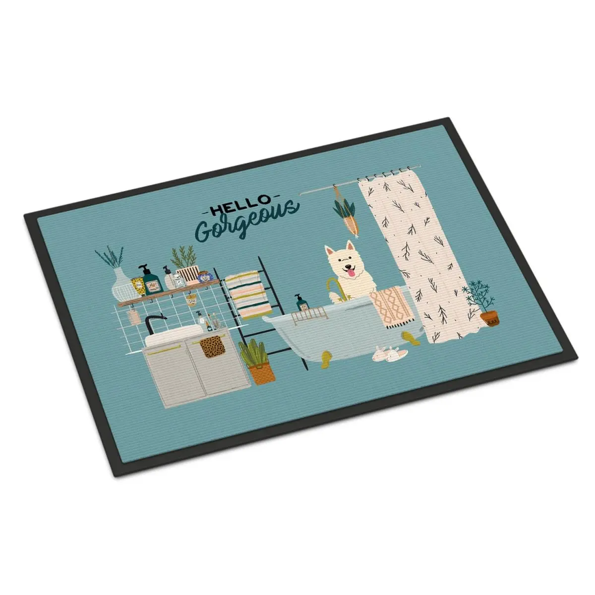 212 MAIN White German Shepherd Print Bath Mat - 24x36 in. Rubberized Indoor-Outdoor Bath Mat, Versatile for Home Use, Prints Bath Mats, Indoor Bath Mats