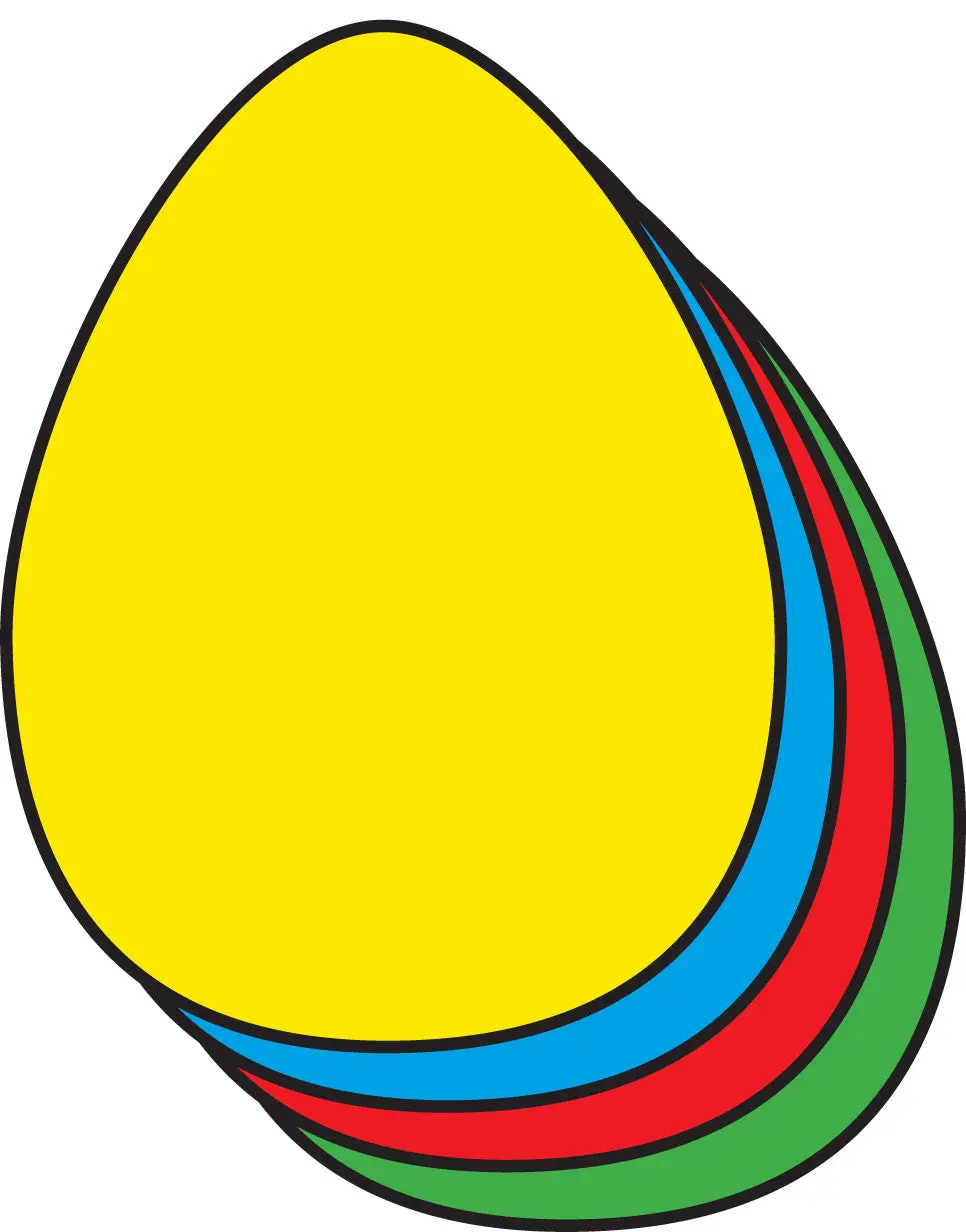 SHAPES ETC. Large Assorted Color Creative Foam Cut-Outs - Egg
