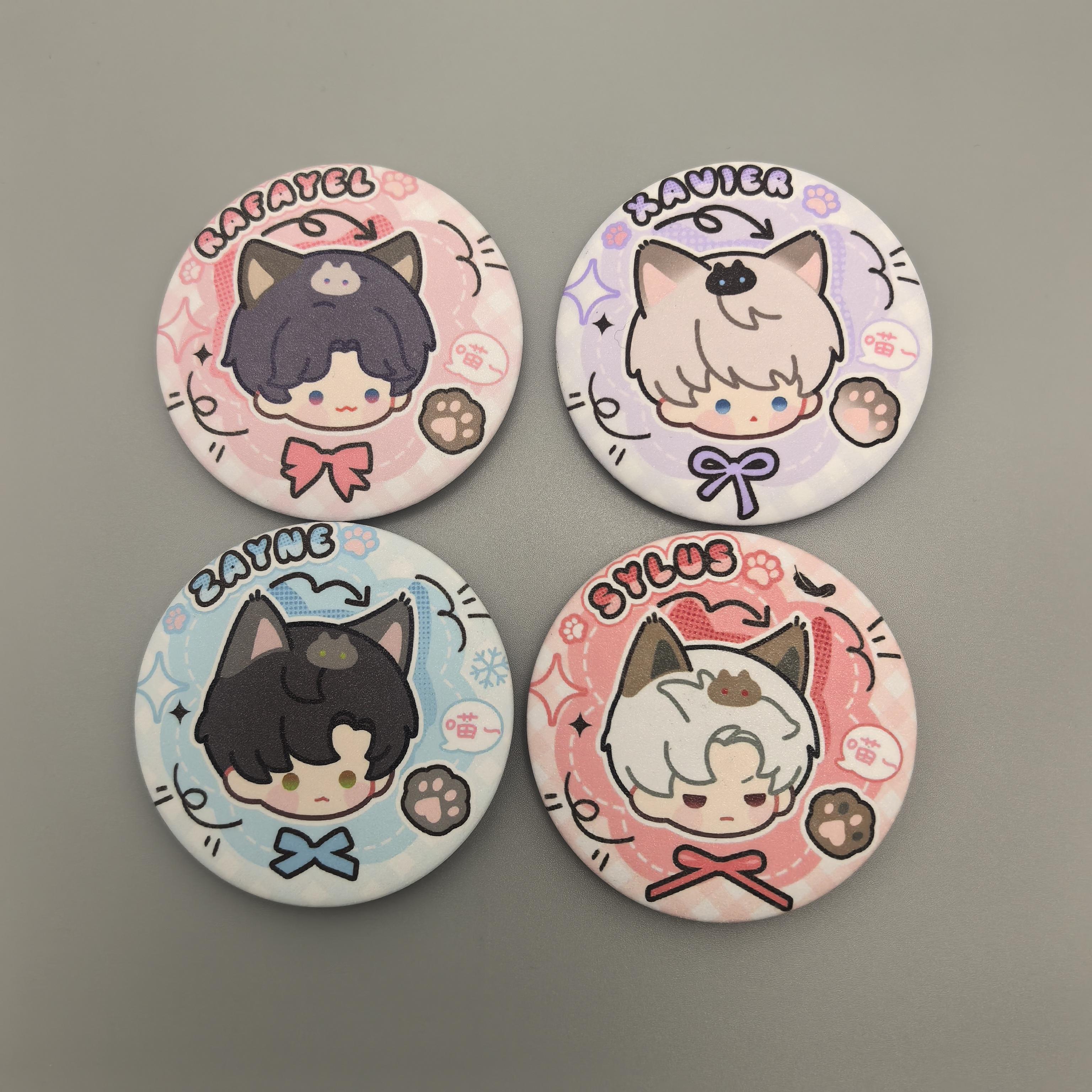 Love and Deepspace cat ear badges: Sylus Zayne Xavier Rafayel Caleb
