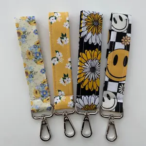 Checkered keychain, fabric key fob, cotton keychain clip