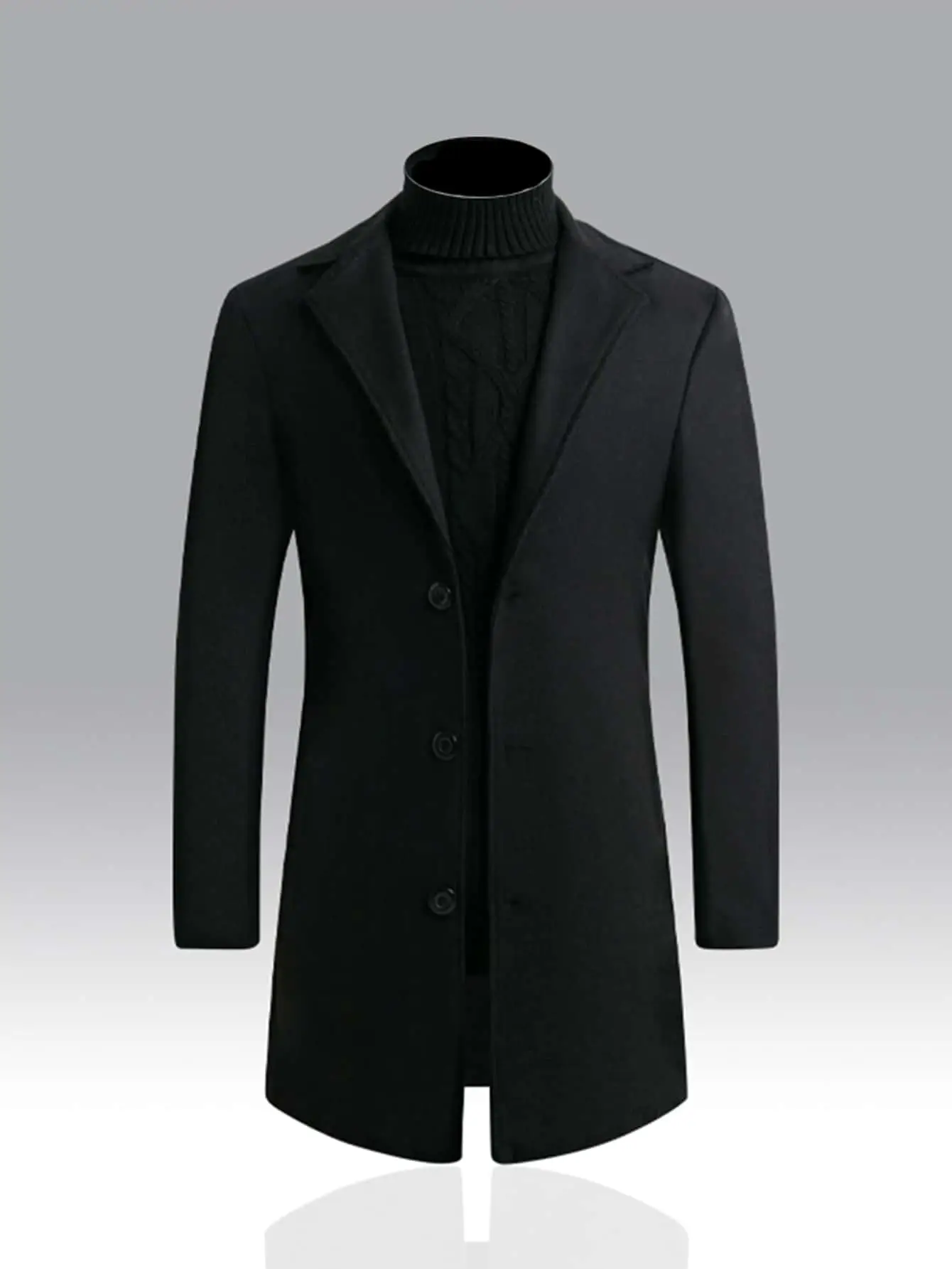 Men's Plain Button Front Lapel Long Sleeve Coat, Regular Fit Casual Coat for Fall & Winter, Going Out Clothes, Menswear, Please Purchase A Size Up