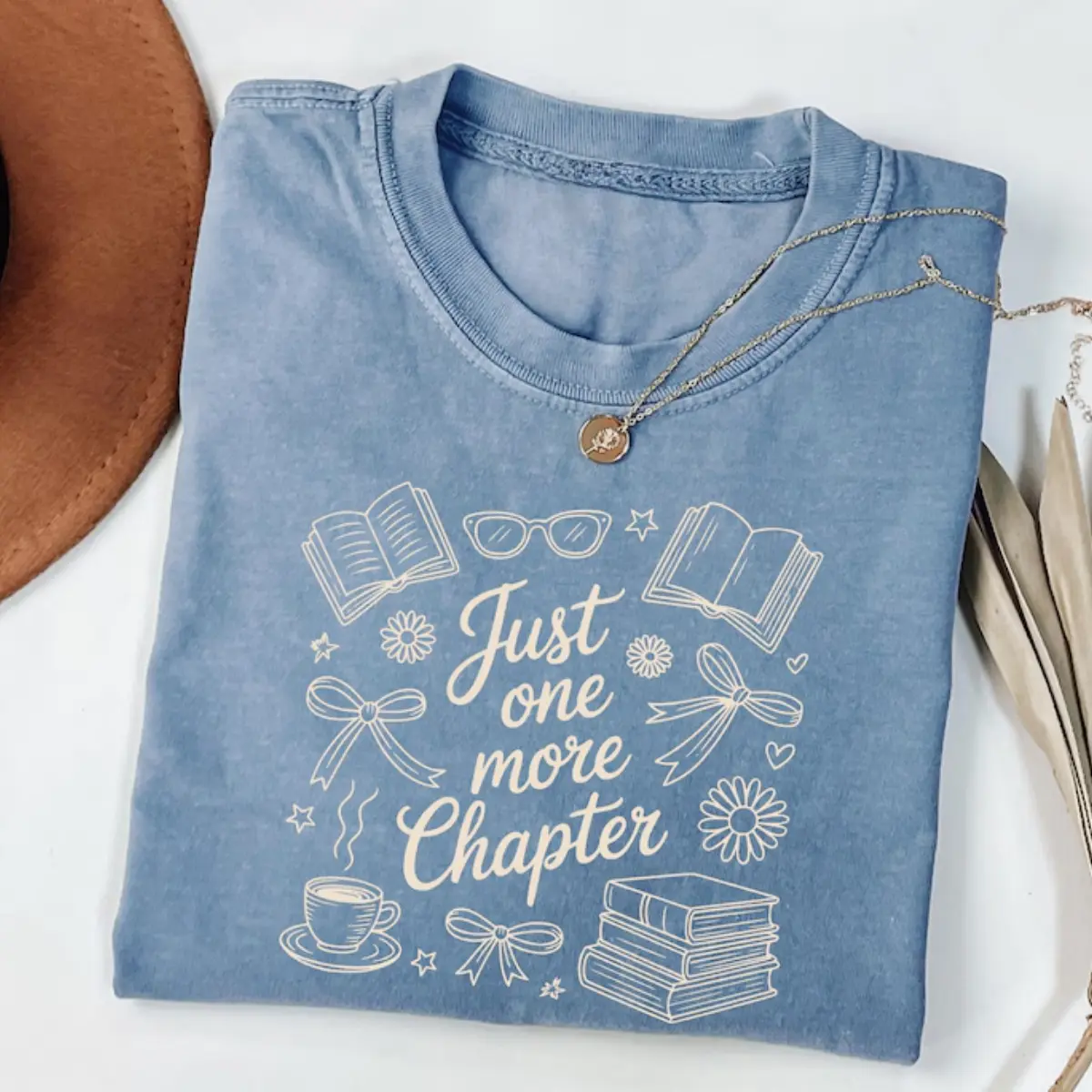 Just One More Chapter Shirt, Book Lover Shirt, Books and Coffee Shirt, Floral Bookish Shirt, Book Club Shirt, Reader Shirt