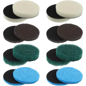 16pcs Electric Cleaning Brush Pad Set 4 Foam Pads 4 Kitchen Mats 4 Performance Pads 4 Microfibre Pads fit for Dremel Versa Cleaning Brush