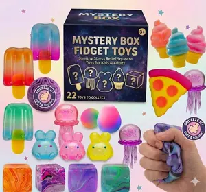 18-pack Soft Gel Filled Sensory Squeeze Toy - Stretchy Jelly Squishy Stress Relief Ball, Calming Anxiety Fidget