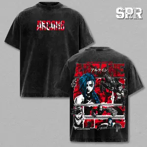 Arcane – LOL Oversize Animation Graphic Tee, Acid Washed Heavy Cotton Shirt, Vintage Gamer Streetwear, Unisex Casual Wear, Gaming Merch, Gift for Arcane Fans
