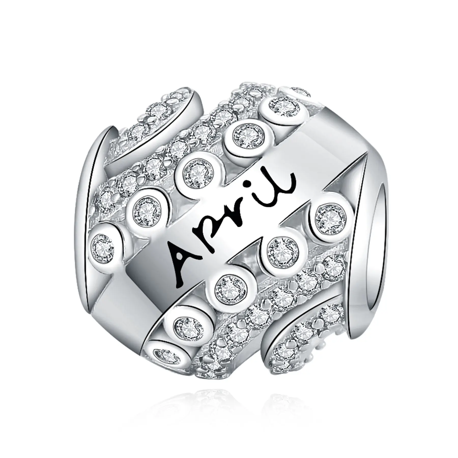 OIDEA Elegant Birthstone Charm Bead, Hollow Cubic Zirconia in 925 Silver Tone for DIY Bracelets & Necklaces, Personalized DIY Gift, Jul, Friends And Family, 12 Months, 12 Birthstone Months, Sep, Cubic Zirconia Accents, Aug, September Birthstone, August Bi