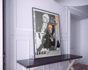 Bleach Wall Art – Ichigo Kurosaki Anime Poster Unframed, Japanese Minimalist Manga Aesthetic | Perfect Birthday Gift for Anime & Manga Fans