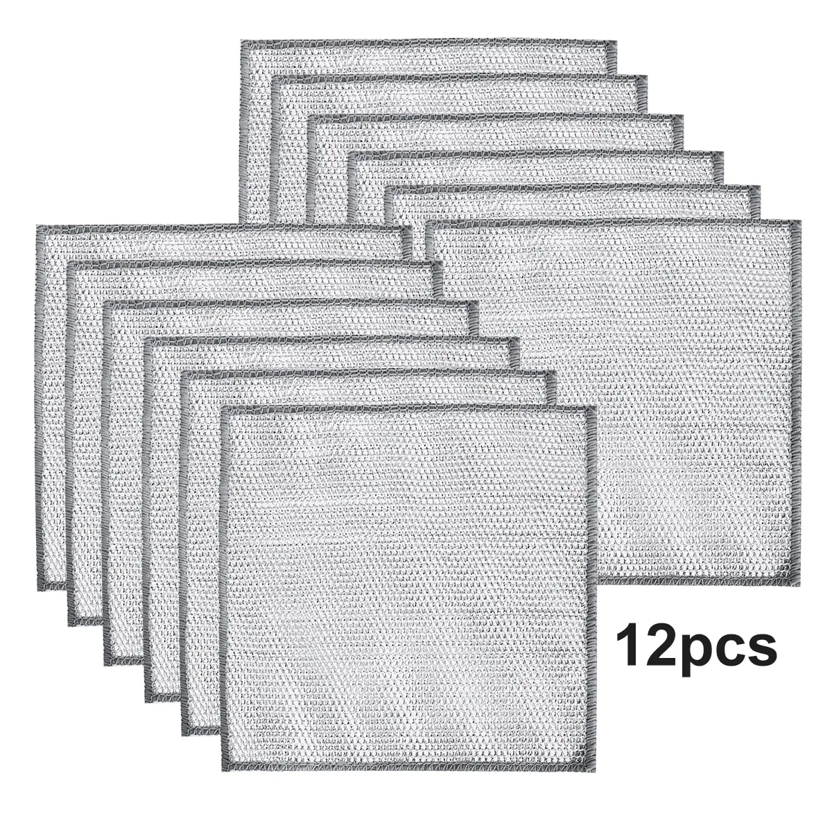 12 PCS Multipurpose Wire Dishwashing Reusble Dishwashing Rag Scrubs and Cleans for Kitchen Dishes Sinks Stove Tops Non-Stick Cookware