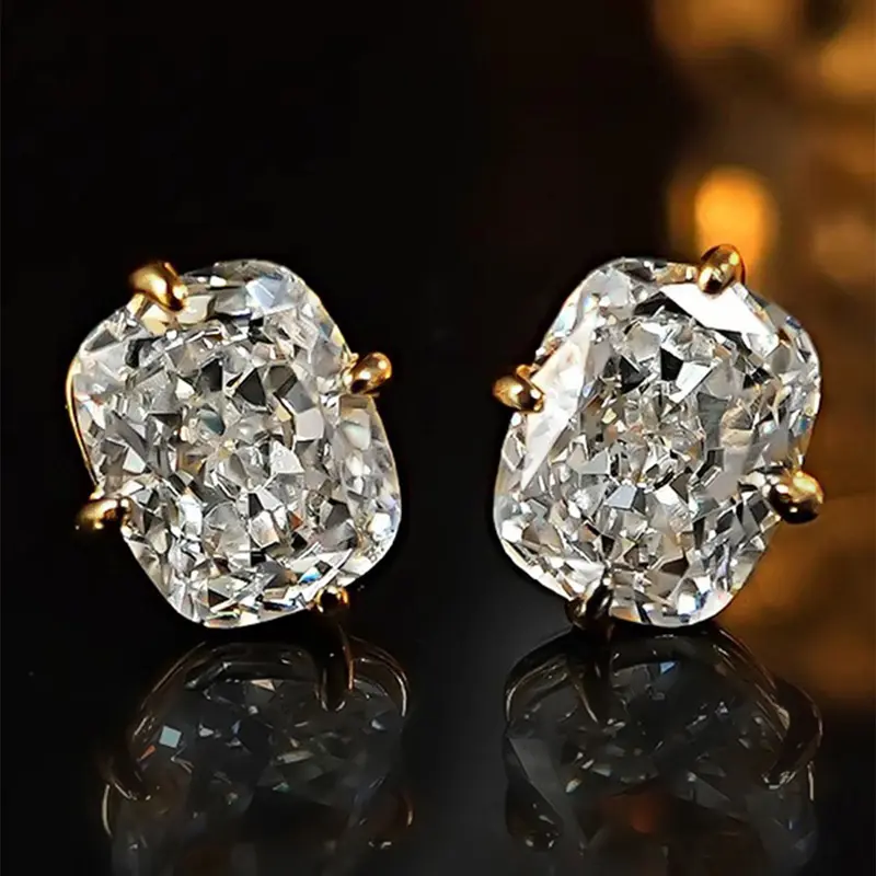 1 Pair Romantic Cubic Zirconia Stud Earrings Fashion Jewelry Earrings For Women For Party Engagement Anniversary Jewelry Valentine's Day Gift