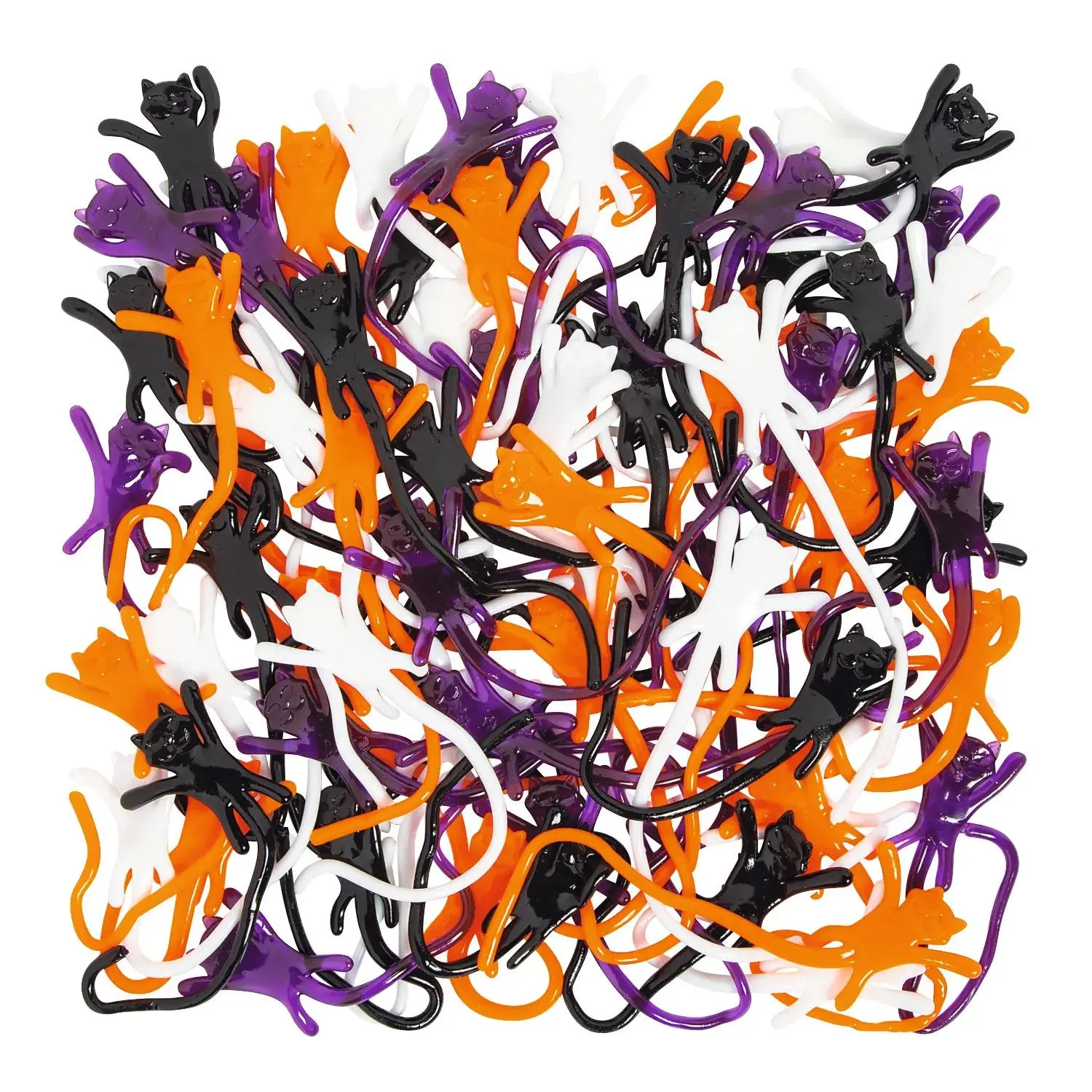 Bulk Halloween Sticky Vinyl Cat Splat Toys - 72 pc