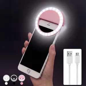 Portable Mini Clip-on Fill Light, LED Fill Light Selfie Light, Selfie Ring Light, USB Rechargeable Fill Light for Mobile Phones & Computers, Makeup, Zoom Conference, Live Streaming, Vlog, Selfie Led Lights, Cell Phone Light