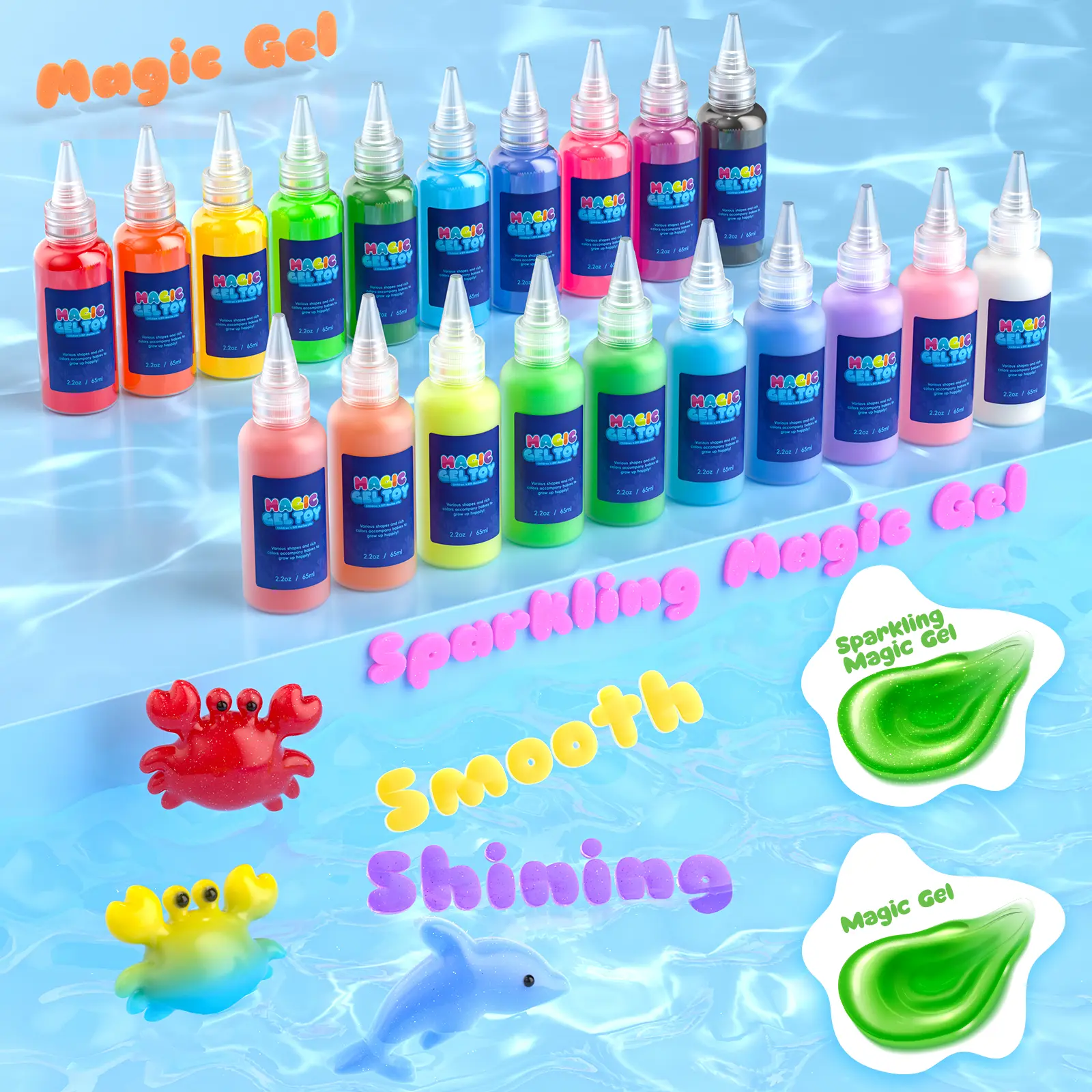 Magic Water Elf Toy Kit - DIY Craft Kits with Magic Gels, Molds, Colorful Aqua Pets - Kids' Educational Arts & Crafts Toy, Ideal Christmas, Birthday Gift for Imaginative Play Lovers