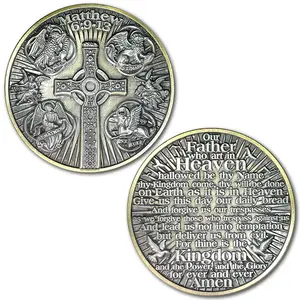 The Lord’s Prayer Matthew 6:9-13 Gospel Biblical Prayer Token Coin