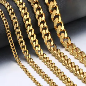 Punk 3-11mm Stainless Steel Curb Cuban Link Chain Necklace 16-30inch Hiphop Jewelry Gift