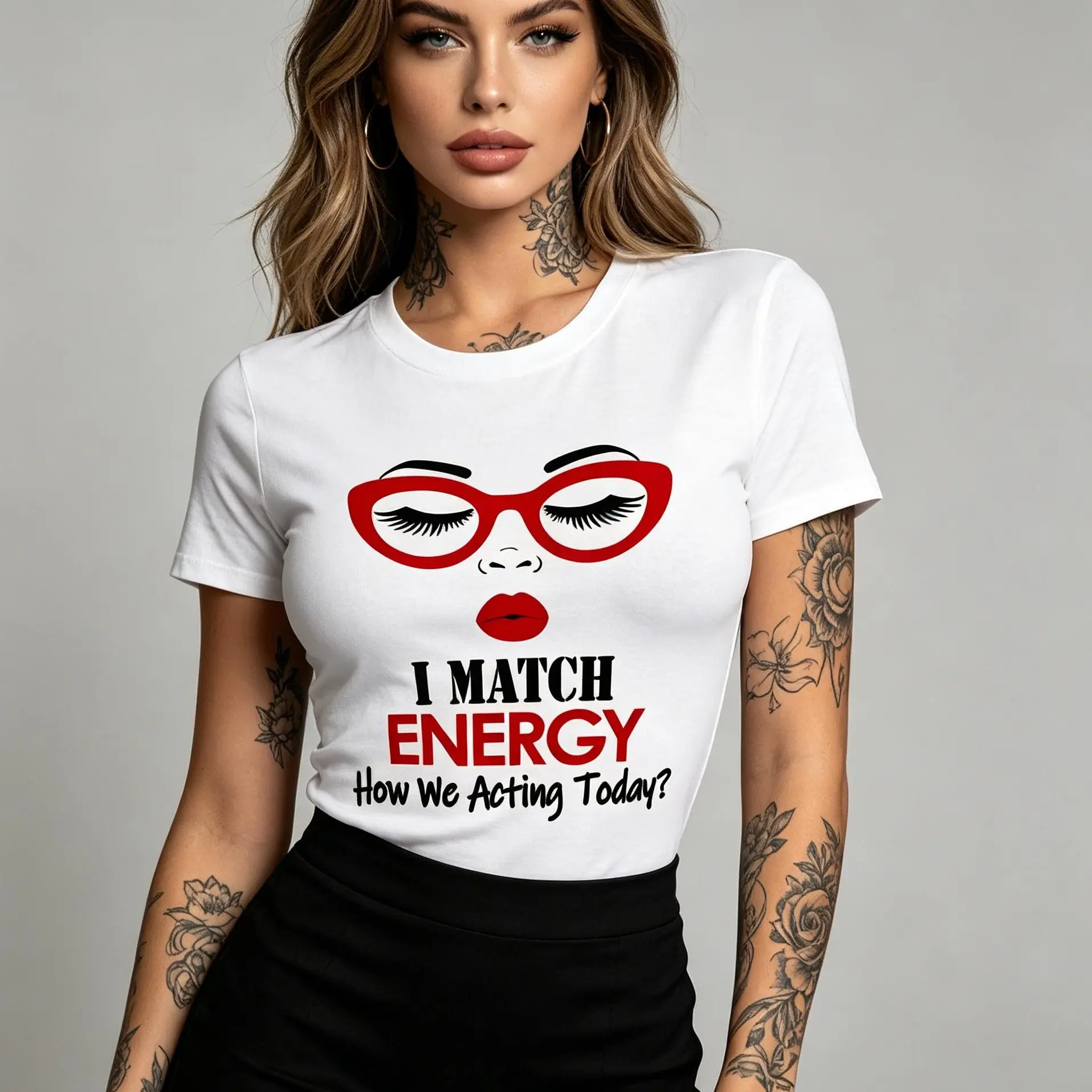 Women's Oversized Short-Sleeve Round Neck Printed Cotton Top - Black Streetwear Casual, Lightweight Loose Simple Soft Breathable Comfortable Fabric, Original Style Unisex Design