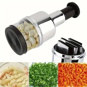 Compact Stainless Steel Garlic Press, Manual Crusher for Effortless Home Cooking