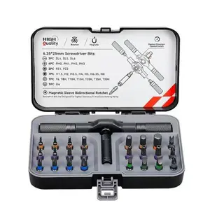 24 in 1 DlY Screwdriver Set,1 Set SwitchableScrewdriver Shape Magnetic Screwdriver Set,Compact and Portable Ratchet Screw0driver SetHome Repair Tool Box Gift for Thanksgiving,Christmas,New Year