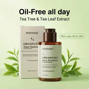 PEPTIVINE Herbal Oil Control Shampoo| TSA Approved Travel Size 100ml| Deep Cleanse Scalp Treatment for Oily Flat Hair