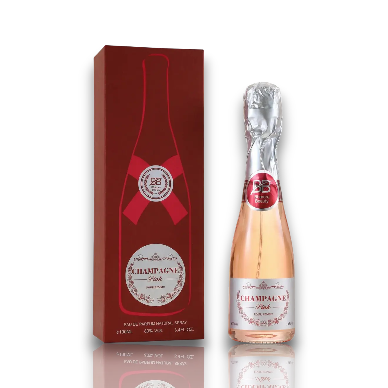 Bharara Beauty | Champagne | Pink | Women's Fragrance | 100 ML 3.4 OZ | Eau De Parfum | Jasmine - Rose & Marine