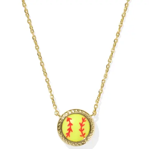 New Sports Series Softball Necklace with Sporty Appeal, Tennis Necklaces for Fashionable, Trendy Round Pendant Jewelry, Accessory Necklace, Casual Style Necklaces, Unique Statement Accessories, Copper Necklace, Chain Jewelry