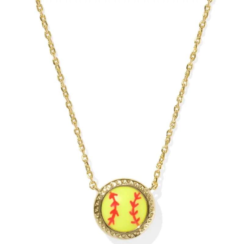 New Sports Series Softball Necklace with Sporty Appeal, Tennis Necklaces for Fashionable, Trendy Round Pendant Jewelry, Accessory Necklace, Casual Style Necklaces, Unique Statement Accessories, Copper Necklace, Chain Jewelry