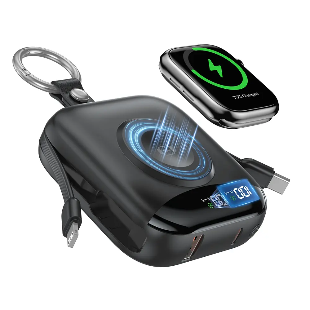 Diamuar Portable Charger, 10000mAh Portable Charger Power Bank with Built-in Cables, Travel Keychain Battery Pack for Apple Watch Ultra/11/10/9/8/7/6/SE, iPhone Air/17/16/15/14/13/12 fathersdaygift backtoschool