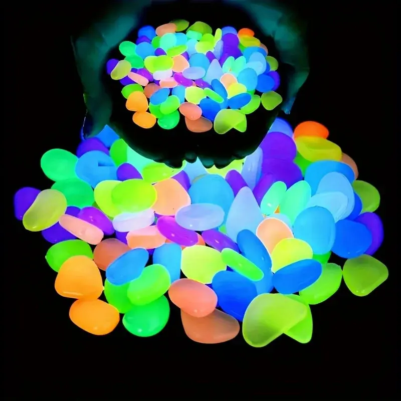 100-1000pcs Glow In The Dark Pebbles, Luminous Resin Stones for Garden Paths, Landscape, Potted Plants, Parks and Aquarium Decor, Garden Accessories#GlowInTheDark #GlowPebbles #LuminousStones #GardenDecor #AquariumDecor #Landscaping