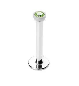 Green CZ Titanium Internally Threaded Flat Back Post