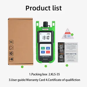 Komshine KLS-35 Single-Mode Light Source 1310/1550nm + Multi-Mode 850/1300nm for Optical Communication+FC SC Universal Fiber Adapter+Automatic Shutdown+LED Light