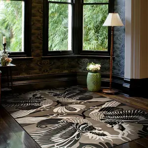 Phoenix & Bird Pattern Boho Style Rug, 1 Count Non-slip Soft Floor Mat, Decorative Carpet for Home Living Room Bedroom Hotel Dormitory, Decorative Area Rug