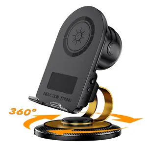 2025 New 4 In 1,Multifunctional Induction Wireless Speaker,Bluetooth Speaker With 15W Wireless Charging Sensor,Table Stand Phone Holder With Light. Charging,Speaker Audio, Stand For Your Smart Mobile Phone Adjustable Rotatable Electronic Compact Portable