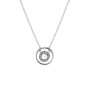 Steel Roman Clock Necklace