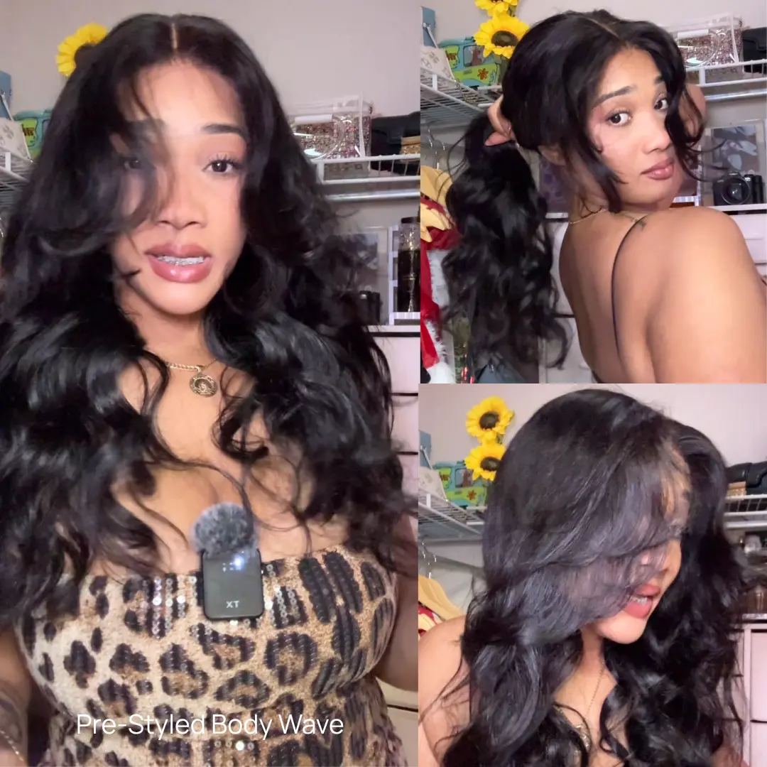 Sunber Body Wave Layered Cut Slight Yaki Straight 13x4 HD Lace Front 7x5 Water Wave No Slip Affordable Glueless Ready To Wear Pre Bleached Tiny Knots Natural Black Summer Wig SummerTurnUp
