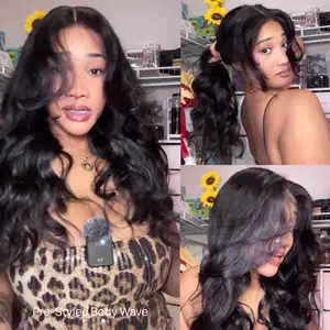Sunber Body Wave Layered Cut Slight Yaki Straight 13x4 HD Lace Front 7x5 Water Wave No Slip Affordable Glueless Ready To Wear Pre Bleached Tiny Knots Natural Black Summer Wig DealsForYouDays