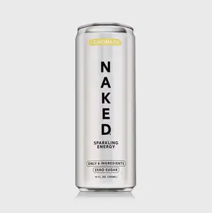 Naked Sparkling Energy Lemonade - 12 Cans - 200mg Organic Caffeine, Natural, Vegan, Gluten-Free, No Sugar - Only 6 Ingredients