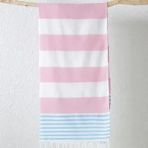 Turkish cotton blanket, Turkish beach towel, cotton-linen striped quick-dry shawl, beach blanket, horizontal striped towel