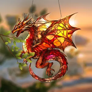 Mystical Flying Dragon Suncatcher, Window Hanging Garden Suncatchers,  Dragon Home  Decoration