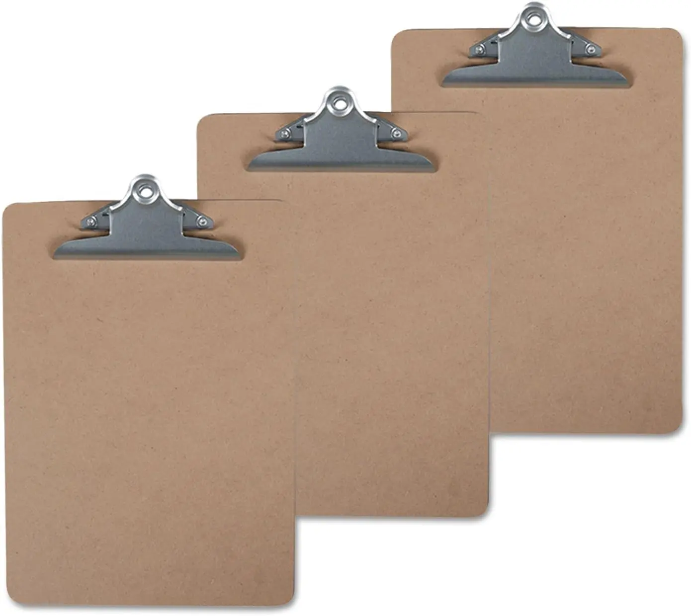 Universal  Hardboard Clipboard, 1-Inch Capacity, 8 1/2 X 11, Brown, 3/Pack (3401-06102)