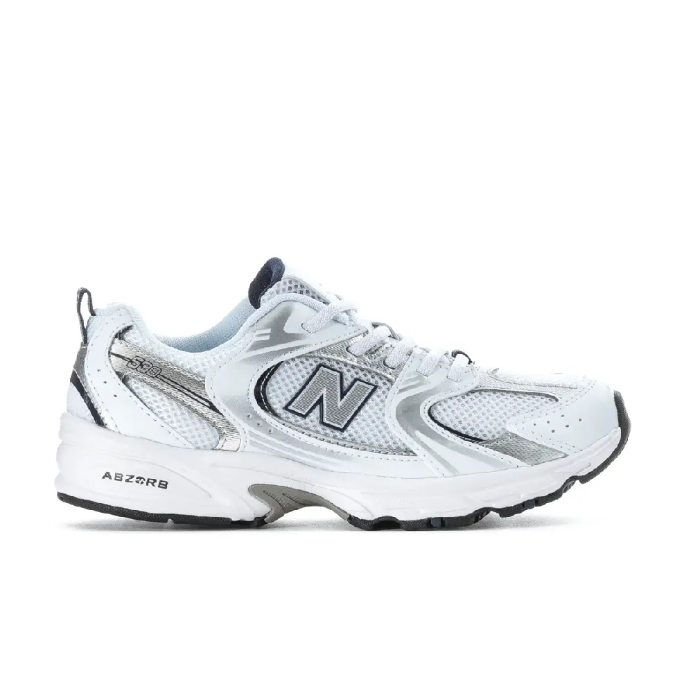 Little Kid's New Balance 530 Bungee Lace White Grey (PZ530SB1)