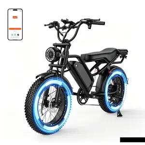 2PRO Adult 20" Fat Tire Electric Dirt Bike - 48V 18Ah Battery (50-70 Mi Range), 1000 Peak Motor (31MPH Top Speed), 2-Seater, Full Suspension, APP-Enabled for Outdoor Sports Off-Road outdoorfun
