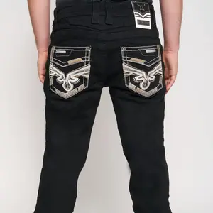 ARYA JEANS BLACK Style 006 - Men's Regular Fit Denim Jeans in Premium Cotton Blend for Summer Casual Wear