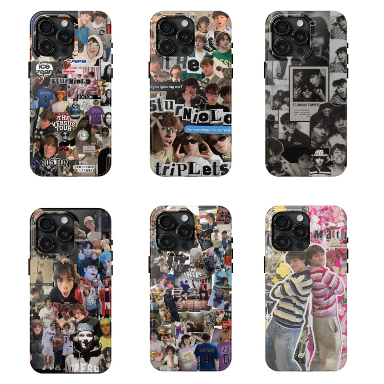 Sturniolo Triplets Phone Case, Matt Nick Chris Aesthetic Cover, Trendy Protective Case for iPhone 17 16 15 14 13 12 11 Pro Max, Samsung Galaxy S25 S24 S23 S22 Ultra Plus