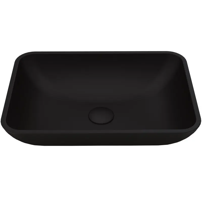 Sottile Black MatteShell™ Glass Vessel Sink – Tempered Glass, Above-Counter, Scratch Resistant, 1/2" Thick, Pop-Up Drain Compatible, cUPC Certified, ADA Compliant