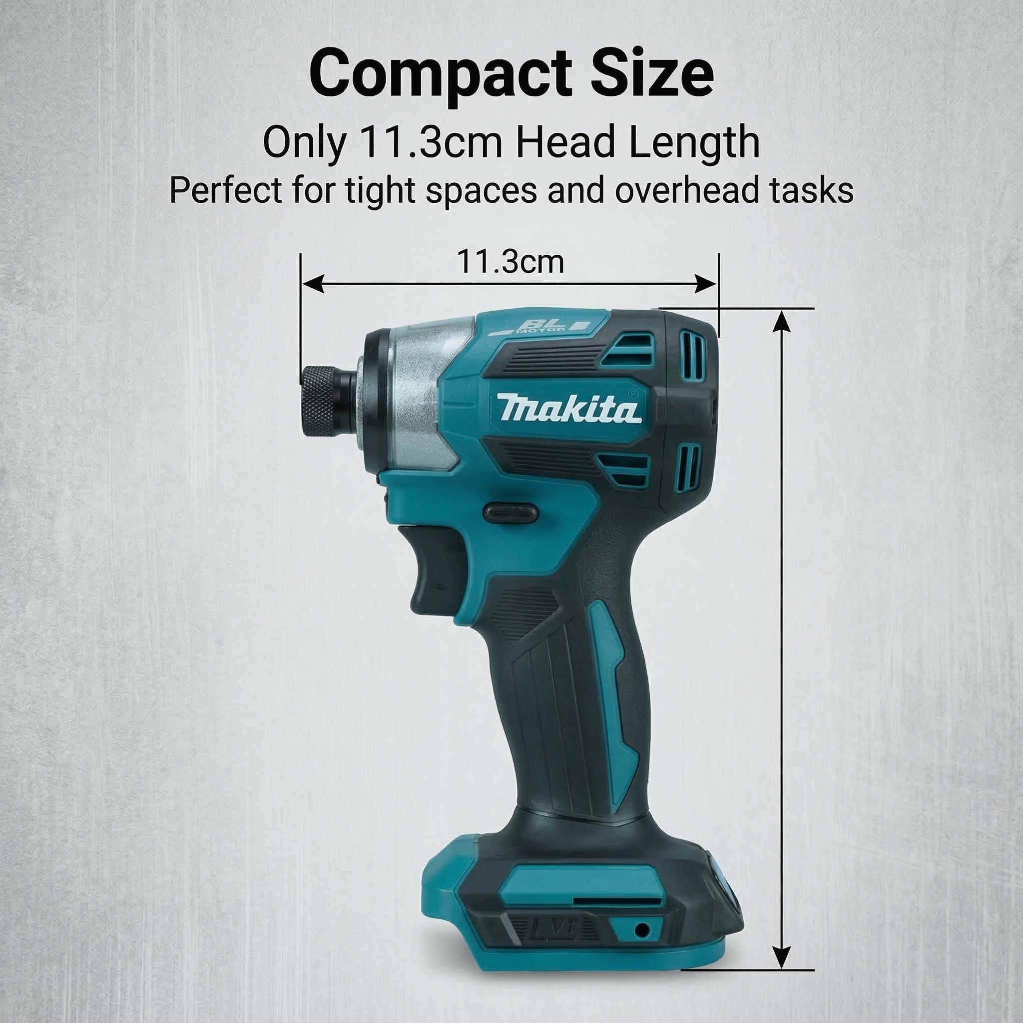 Makita DTD173 18V Cordless Impact Driver Kit Includes Battery  For Automotive And Construction Tasks power  torque brushless impact wrench powertools wood plastic durable tool rapid charger