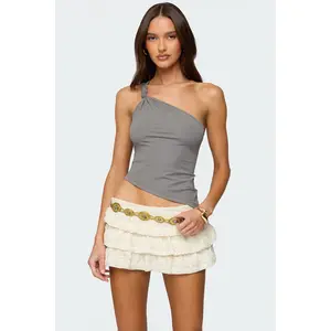 Knotted One Shoulder Asymmetric Top