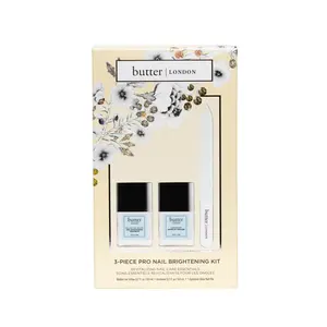 butter London 3-Piece Pro Nail Brightening Kit - Gentle Formula for Nail Care