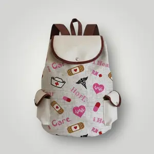 Healthcare-Themed Casual Canvas Backpack